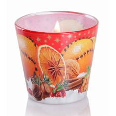 ŚWIECA ZAPACHOWA W SZKLE CHRISTMAS ORANGE - CYNAMON