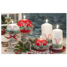 LAMPION CHRISTMAS LOOLYPOPS ŁEZKA 265x95 mm CZERWONY