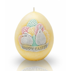 ŚWIECA HAPPY EASTER JAJKO 70x100 mm SZARY