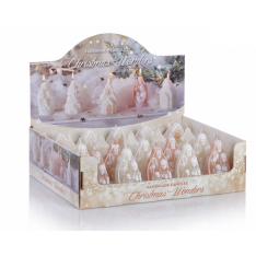 ŚWIECE CHRISTMAS WONDERS FIGURKI 75 mm - 20 SZTUK ECRU