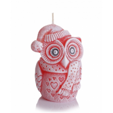 ŚWIECA WINTER OWL FIGURKA 100 mm BIAŁY