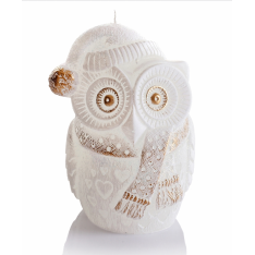 ŚWIECA WINTER OWL NEW FIGURKA 100 mm ZŁOTA