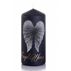 ŚWIECA ANGEL WINGS SŁUPEK 60x130 mm CZARNY + ZŁOTY