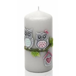 ŚWIECA FUNNY OWLS SŁUPEK 70x150 mm 