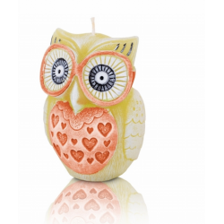 ŚWIECA FUNNY OWLS FIGURKA 100 mm ŻÓŁTY+POMARAŃCZOWY